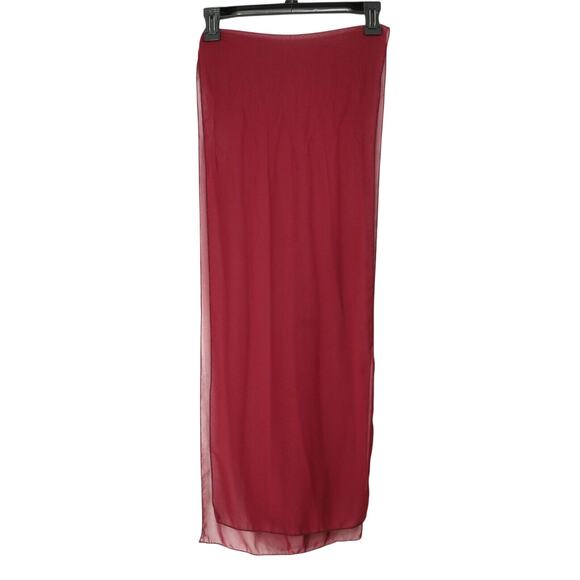 Katie May Gown Dress Womens 16 Burgundy Strapless Open Back Long Sheer Scarf - Picture 6 of 16